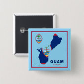 Guam Flag Map & Siegel Button (Vorne & Hinten)