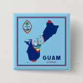 Guam Flag Map & Siegel Button (Vorderseite)