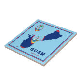 Guam Flag Map & Siegel Fliese (Seite)