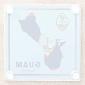 Guam Flag Map & Siegel Glasuntersetzer (Rückseite)