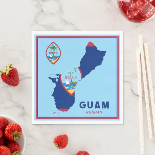 Guam Flag Map & Siegel Serviette (Beispiel)
