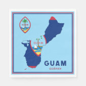 Guam Flag Map & Siegel Serviette (Vorderseite)
