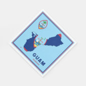 Guam Flag Map & Siegel Serviette (Ecke)