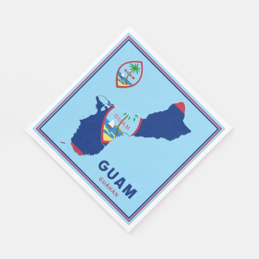 Guam Flag Map & Siegel Serviette (Ecke)