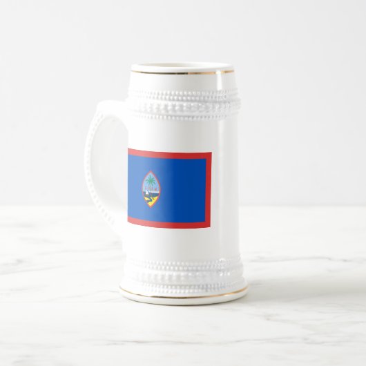 Guam Flag ~ Map-Tasse Bierglas (Vorderseite Links)