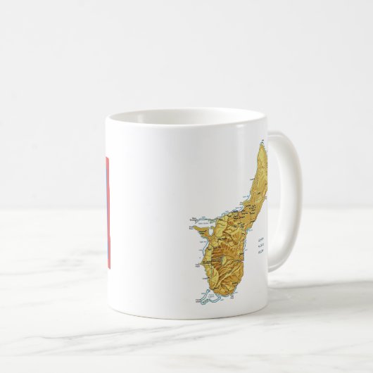 Guam Flag ~ Map-Tasse Kaffeetasse (VorderseiteRechts)