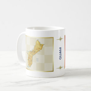 Guam Flag + Map-Tasse Kaffeetasse