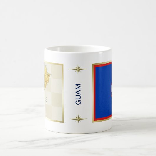 Guam Flag + Map-Tasse Kaffeetasse (Mittel)