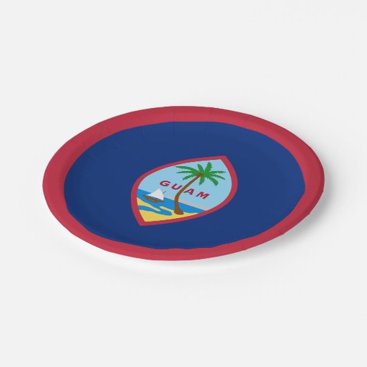 Guam Flag Pappteller (Schrägansicht)