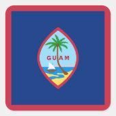Guam Flag Quadratischer Aufkleber (Vorderseite)