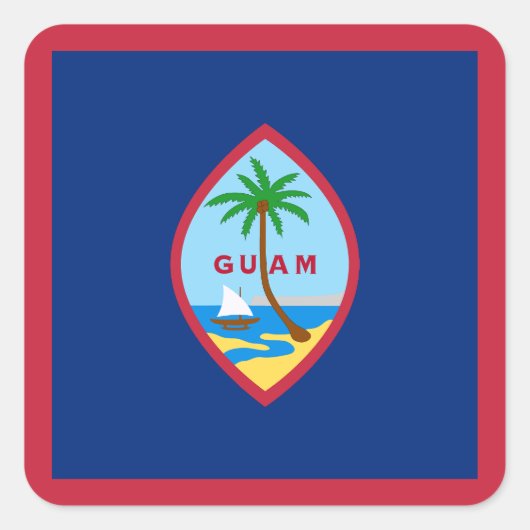 Guam Flag Quadratischer Aufkleber (Vorderseite)