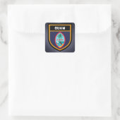 Guam Flag Quadratischer Aufkleber (Tasche)