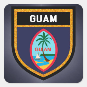 Guam Flag Quadratischer Aufkleber