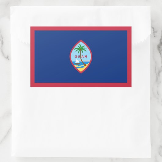 Guam Flag Rechteckiger Aufkleber (Tasche)