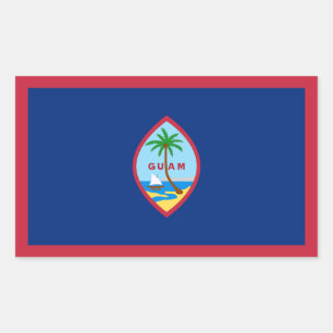 Guam Flag Rechteckiger Aufkleber