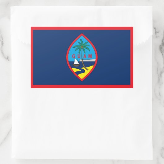 Guam Flag Rechteckiger Aufkleber (Tasche)