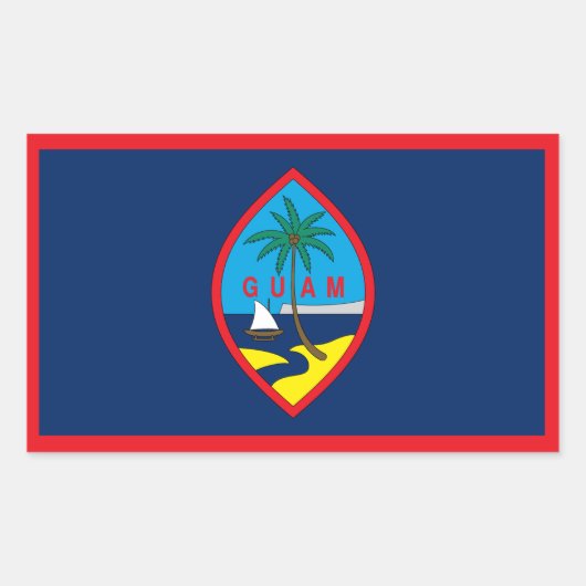 Guam Flag Rechteckiger Aufkleber (Vorderseite)