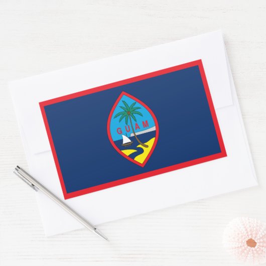 Guam Flag Rechteckiger Aufkleber (Umschlag)