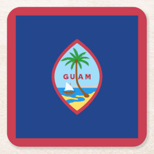 Guam Flag Rechteckiger Pappuntersetzer