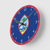 Guam Flag Runde Wanduhr (Winkel)