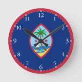 Guam Flag Runde Wanduhr (Vorderseite)