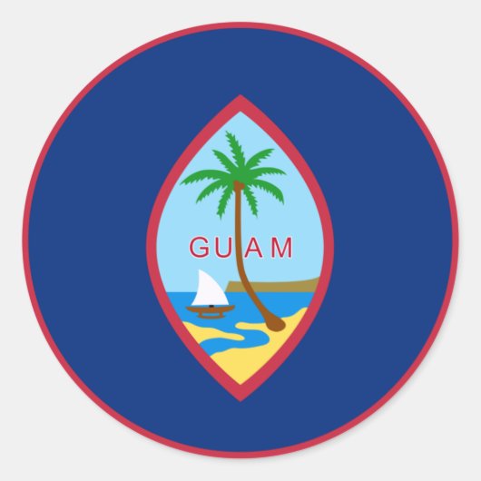 Guam flag runder aufkleber (Vorderseite)