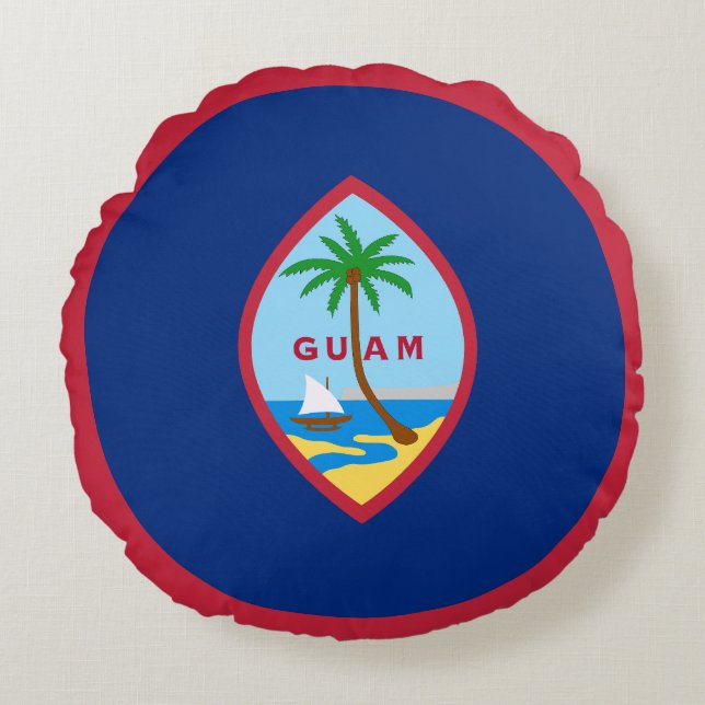 Guam Flag Rundes Kissen (Vorderseite)