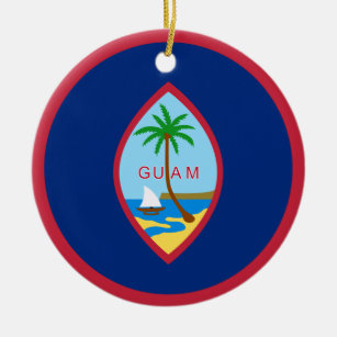 Guam-Flagge Keramik Ornament
