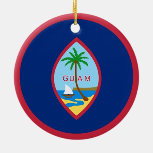 Guam-Flagge Keramik Ornament (Hinten)