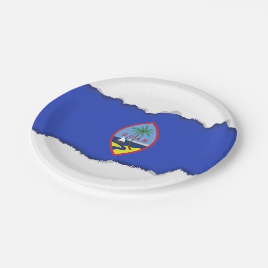 Guam-Flagge Pappteller (Schrägansicht)