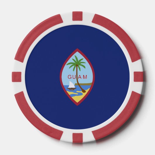 Guam-Flagge Pokerchips (Vorderseite)