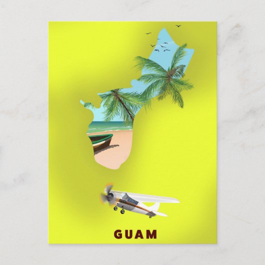 Guam illustrierte Karte Reiseplakat (Vorderseite)