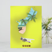 Guam illustrierte Karte Reiseplakat (Stehend Vorderseite)