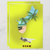 Guam illustrierte Karte Reiseplakat (Vorne/Hinten)