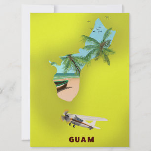 Guam illustrierte Karte Reiseplakat
