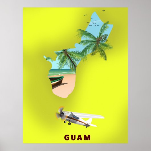 Guam illustrierte Karte Reiseplakat Poster (Vorne)