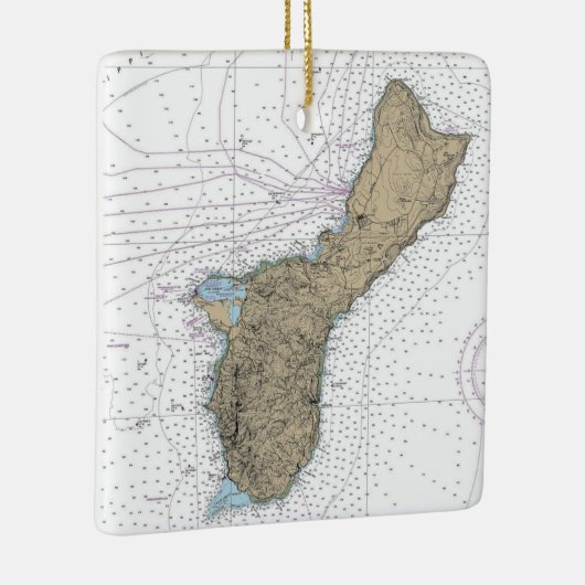 Guam Island Nautical Chart Keramikornament (Rechts)
