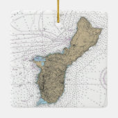 Guam Island Nautical Chart Keramikornament (Rückseite)