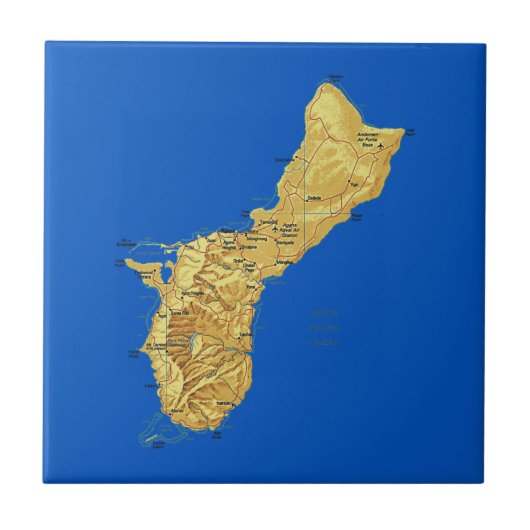 Guam-Karten-Fliese Fliese (Vorderseite)