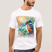 Guam Kingfisher Bird 150624AREF120 - Watercolor T-Shirt (Vorderseite)