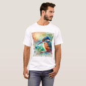 Guam Kingfisher Bird 150624AREF120 - Watercolor T-Shirt (Vorne ganz)