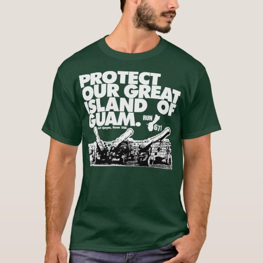 GUAM LASSEN 671 schützen unsere Insel laufen T-Shirt (Vorderseite)