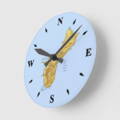Guam Map Clock Runde Wanduhr (Winkel)