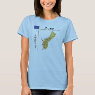 Guam Map + Flag + Titel T - Shirt