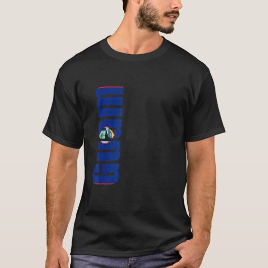 Guam mit Flaggenfarben auf der Seite T-Shirt (Vorderseite)
