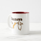 Guam mit Palmen Zweifarbige Tasse (Vorderseite Links)