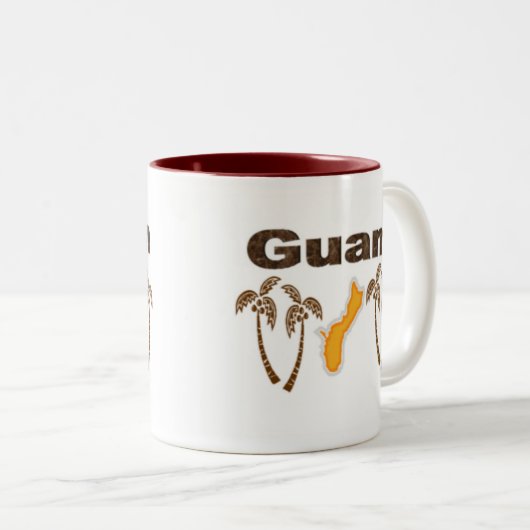 Guam mit Palmen Zweifarbige Tasse (VorderseiteRechts)