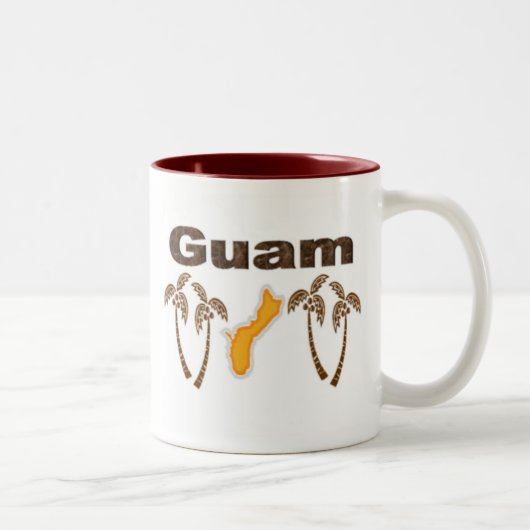 Guam mit Palmen Zweifarbige Tasse (Rechts)