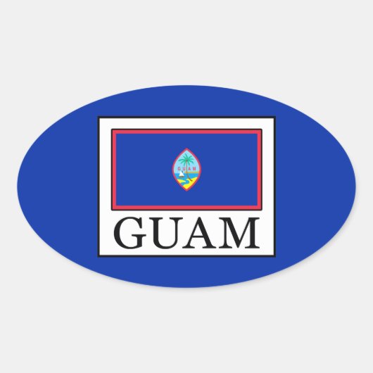 Guam Ovaler Aufkleber (Vorderseite)