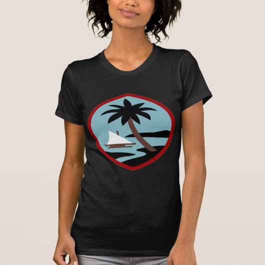 Guam-Palme- und Strandfrieden beruhigen Freude T-Shirt (Vorderseite)